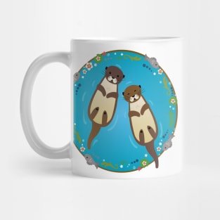 Otters Swimming in a Pond Mug